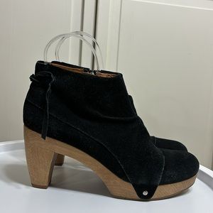 Coclico Black Suede & Wooden Boots Size 9